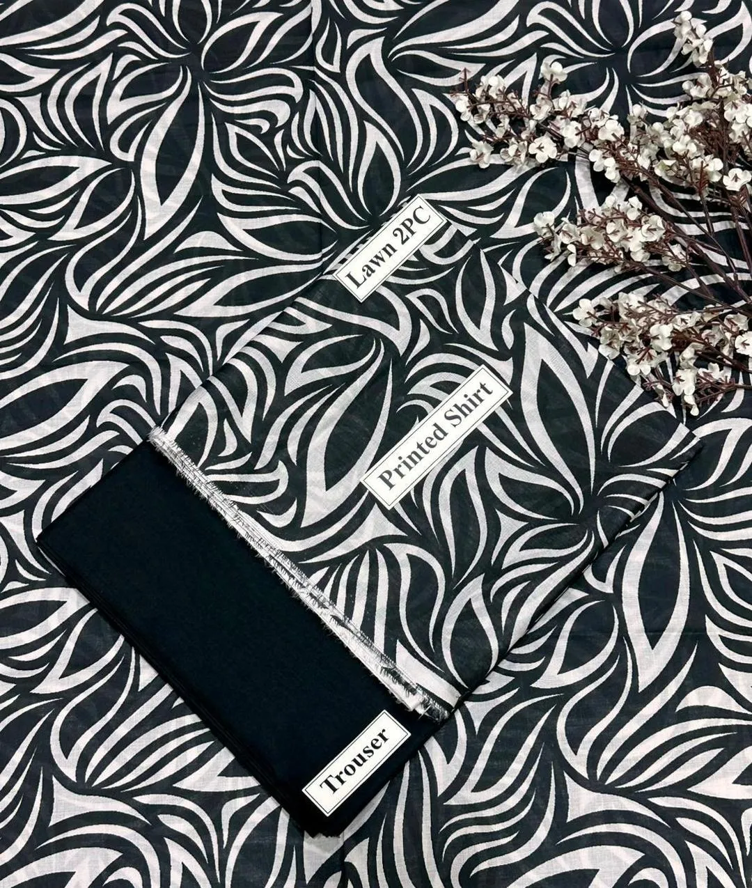 2 Pcs Women's Unstitched Digital Print Suit