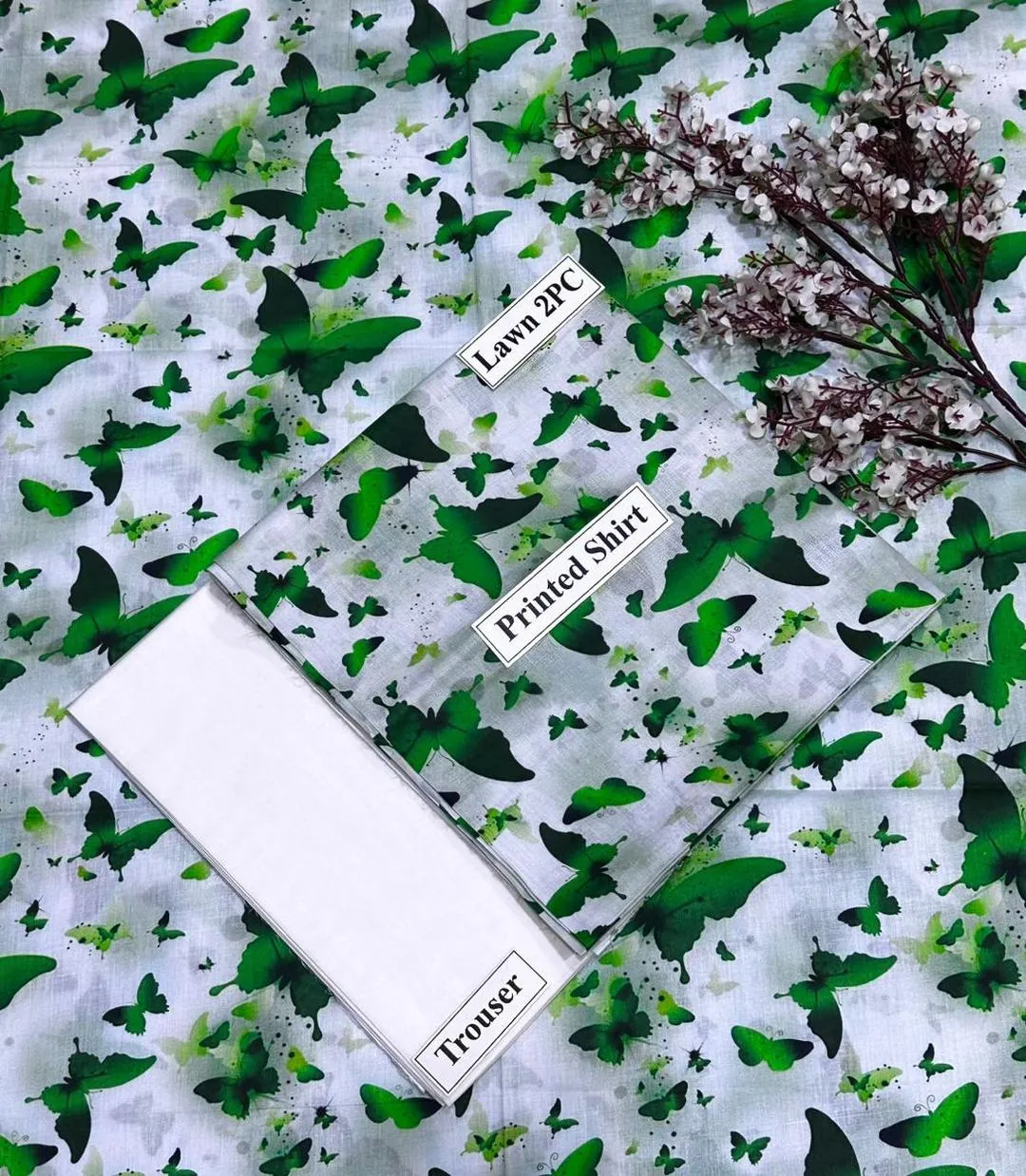 2 Pcs Women's Unstitched Digital Print Suit