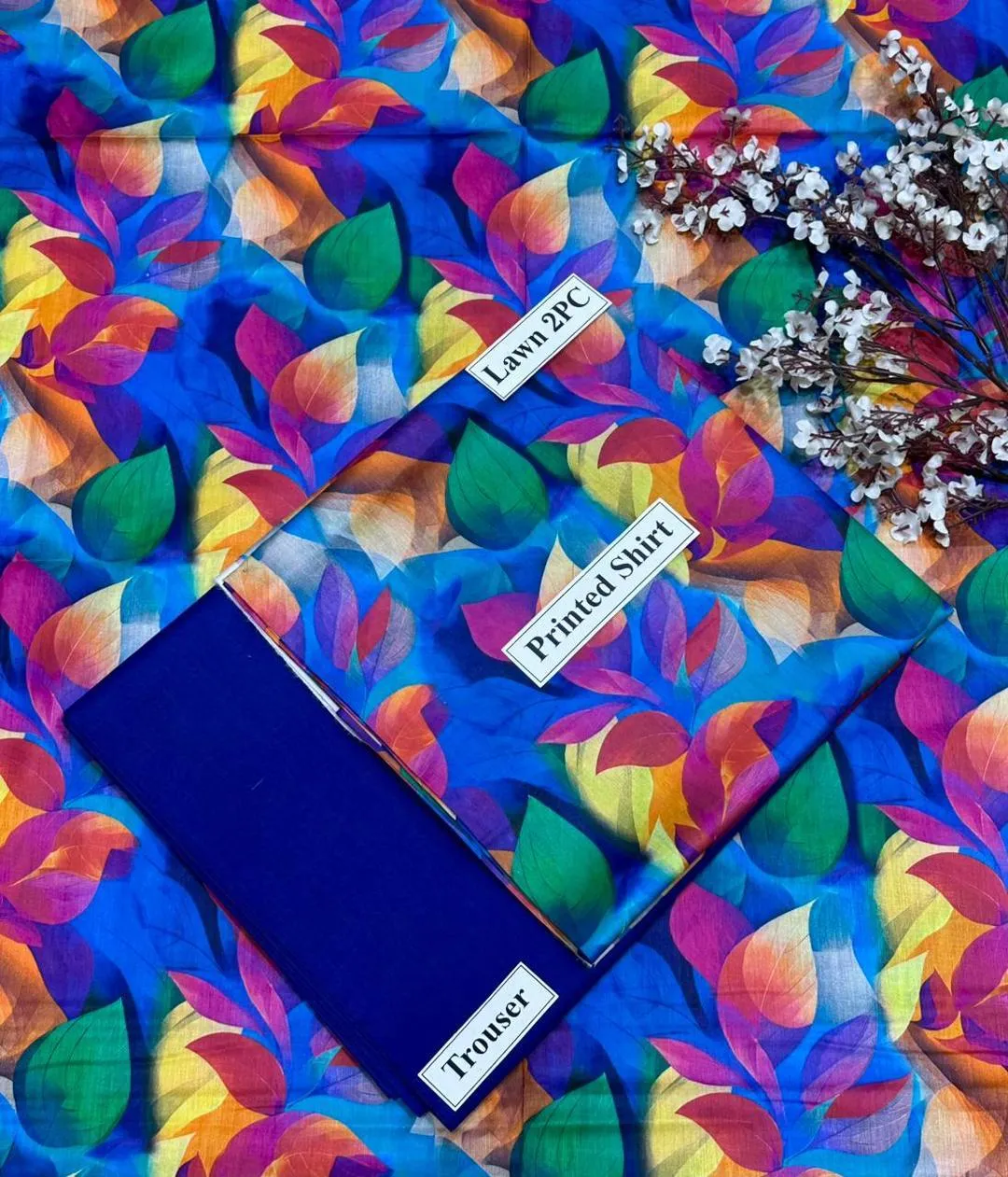 2 Pcs Women's Unstitched Digital Print Suit