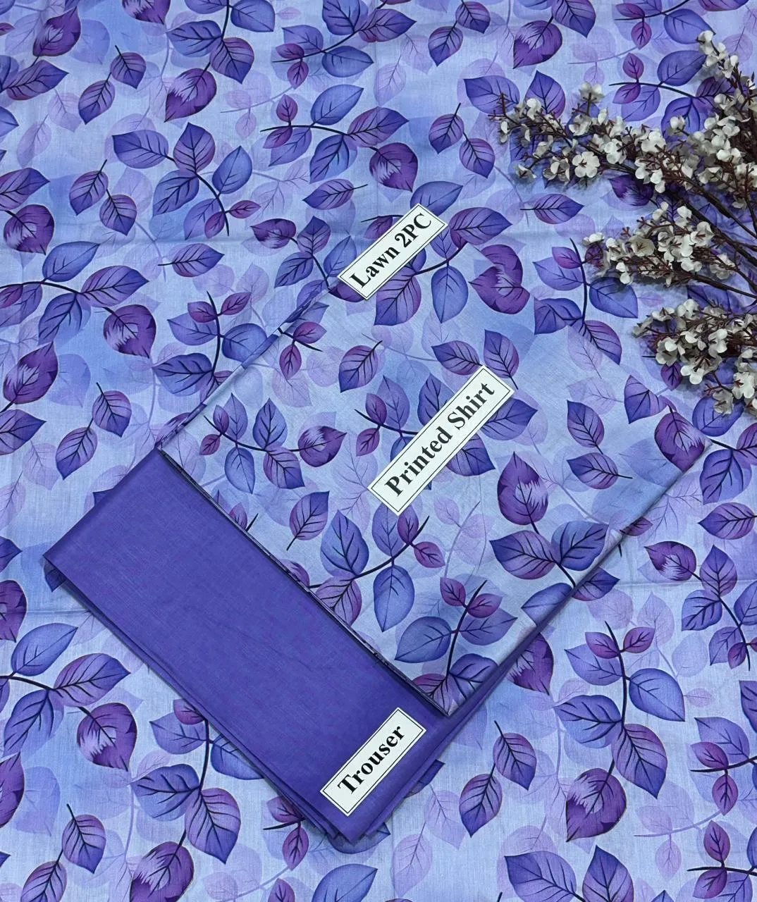 2 Pcs Women's Unstitched Digital Print Suit