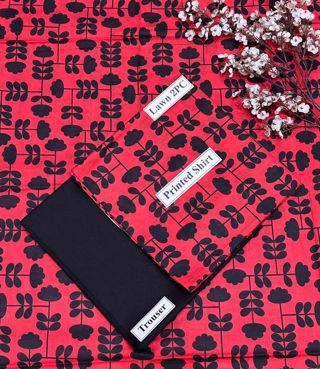 2 Pcs Women's Unstitched Digital Print Suit