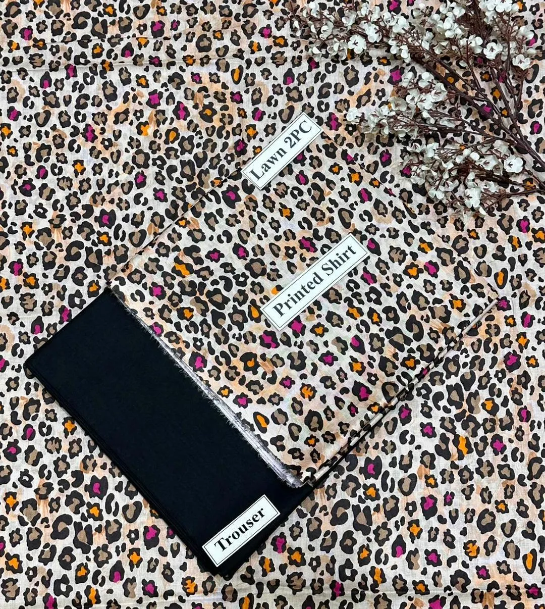 2 Pcs Women's Unstitched Digital Print Suit