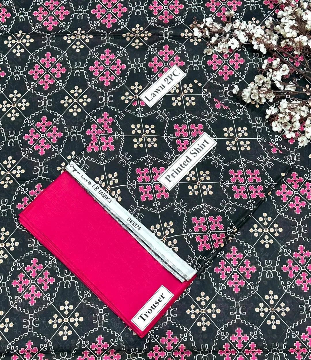 2 Pcs Women's Unstitched Digital Print Suit