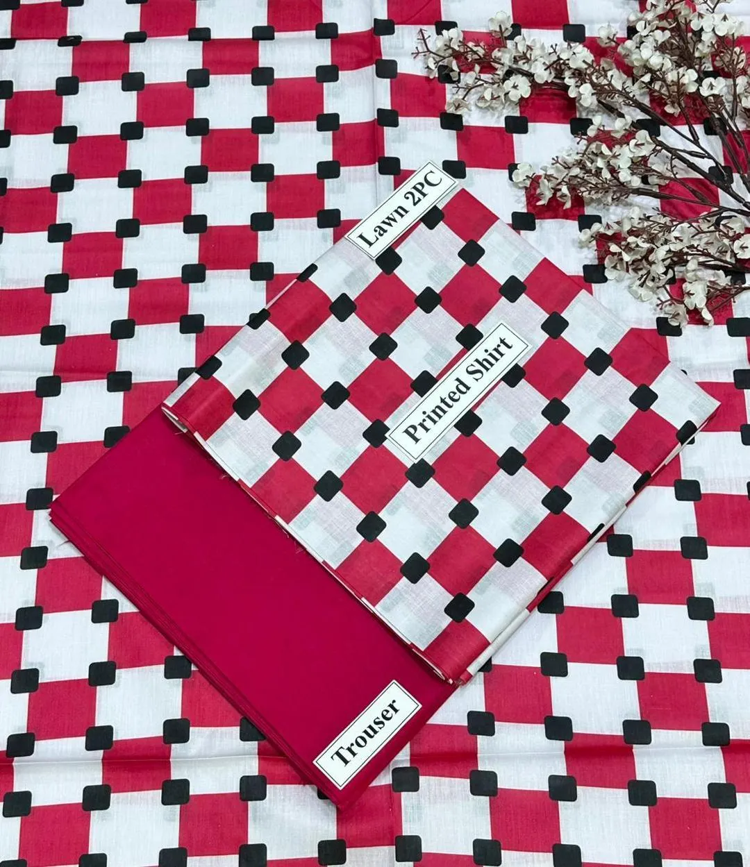 2 Pcs Women's Unstitched Digital Print Suit