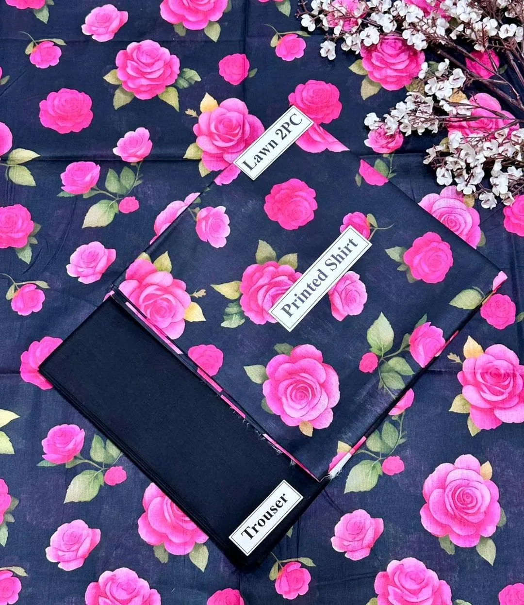 2 Pcs Women's Unstitched Digital Print Suit