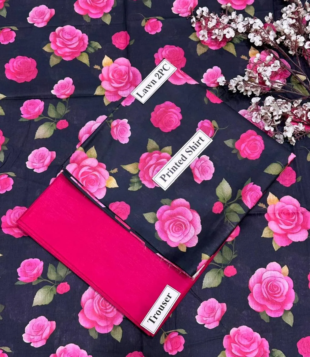 2 Pcs Women's Unstitched Digital Print Suit