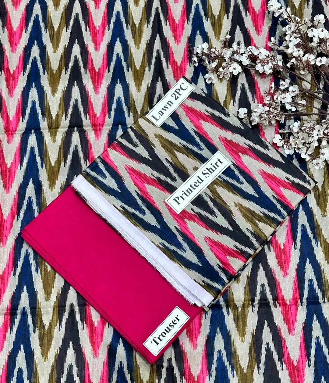 2 Pcs Women's Unstitched Digital Print Suit