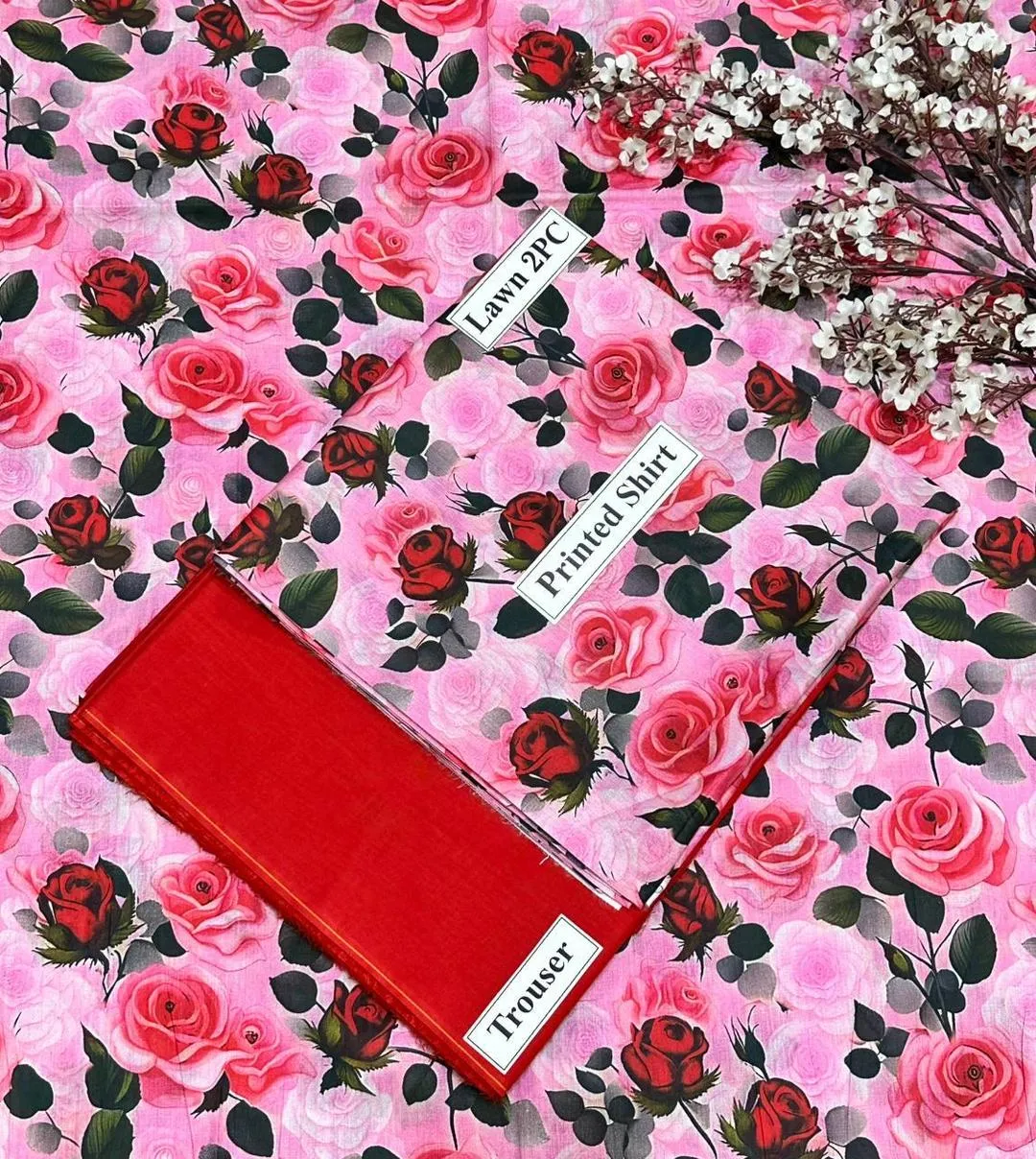 2 Pcs Women's Unstitched Digital Print Suit