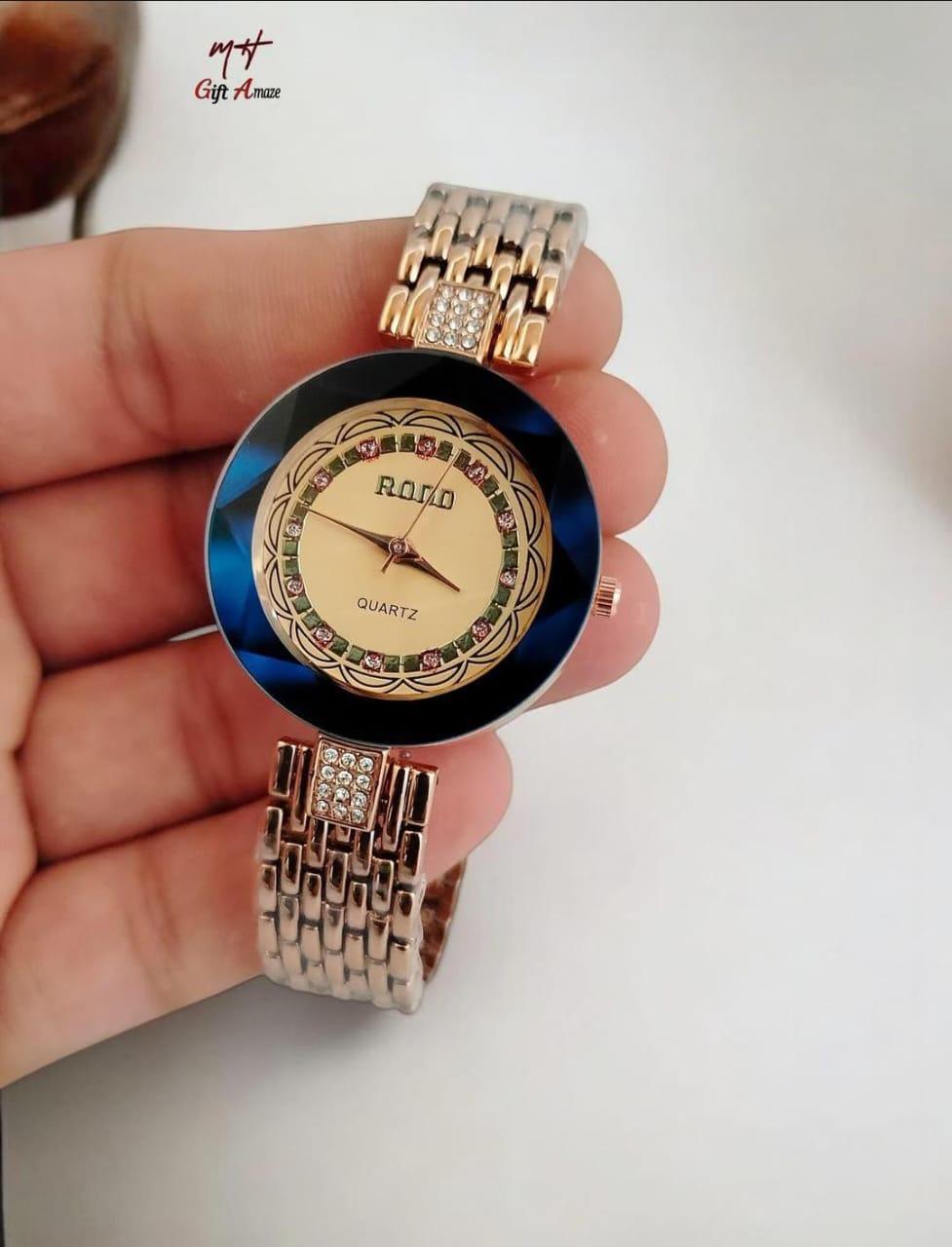 Elegant Women's Quartz Watch: Stylish Chain Strap - 1 Pc, Round Dial