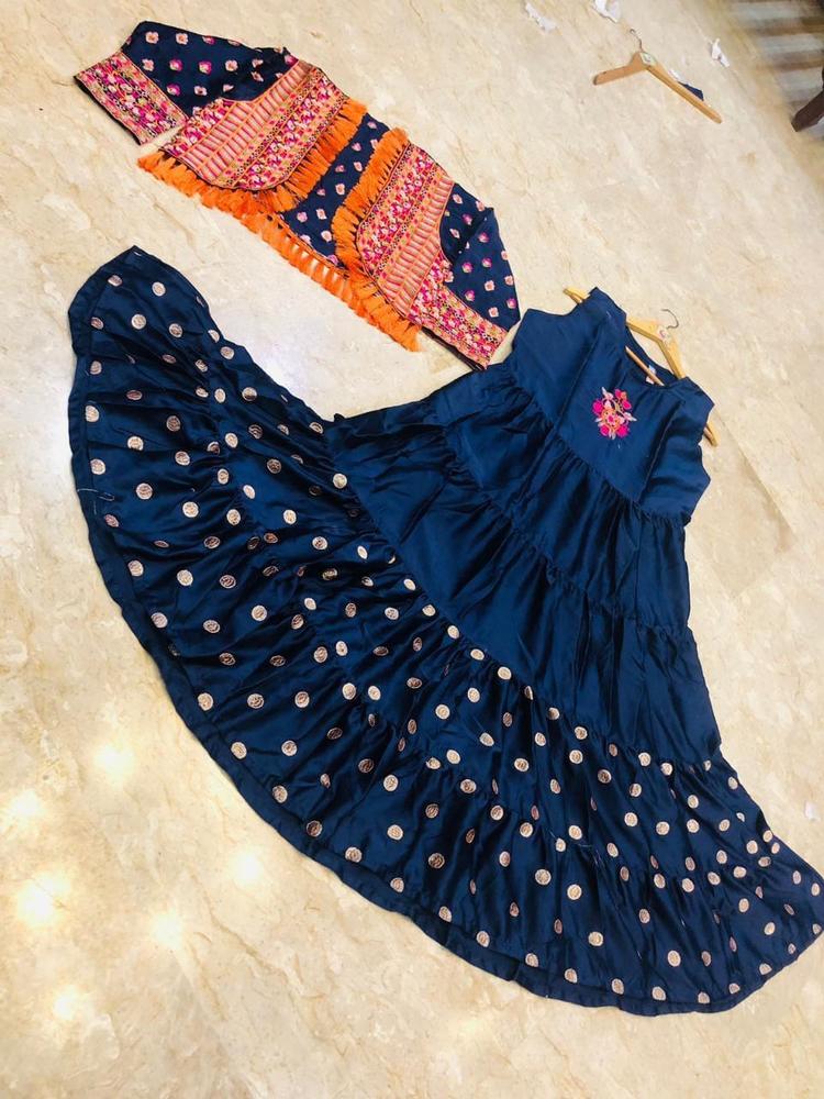 1 Pc Women’s Stitched Shamoz Silk Embroidered Koti Style Maxi