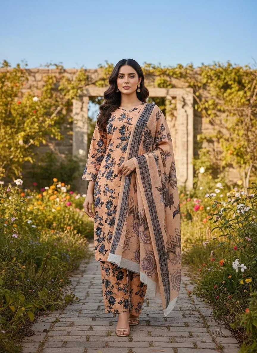 Winter Collection 3 Pcs Stitched Micro Polo Cotton Women Dress Marina Wool Specially