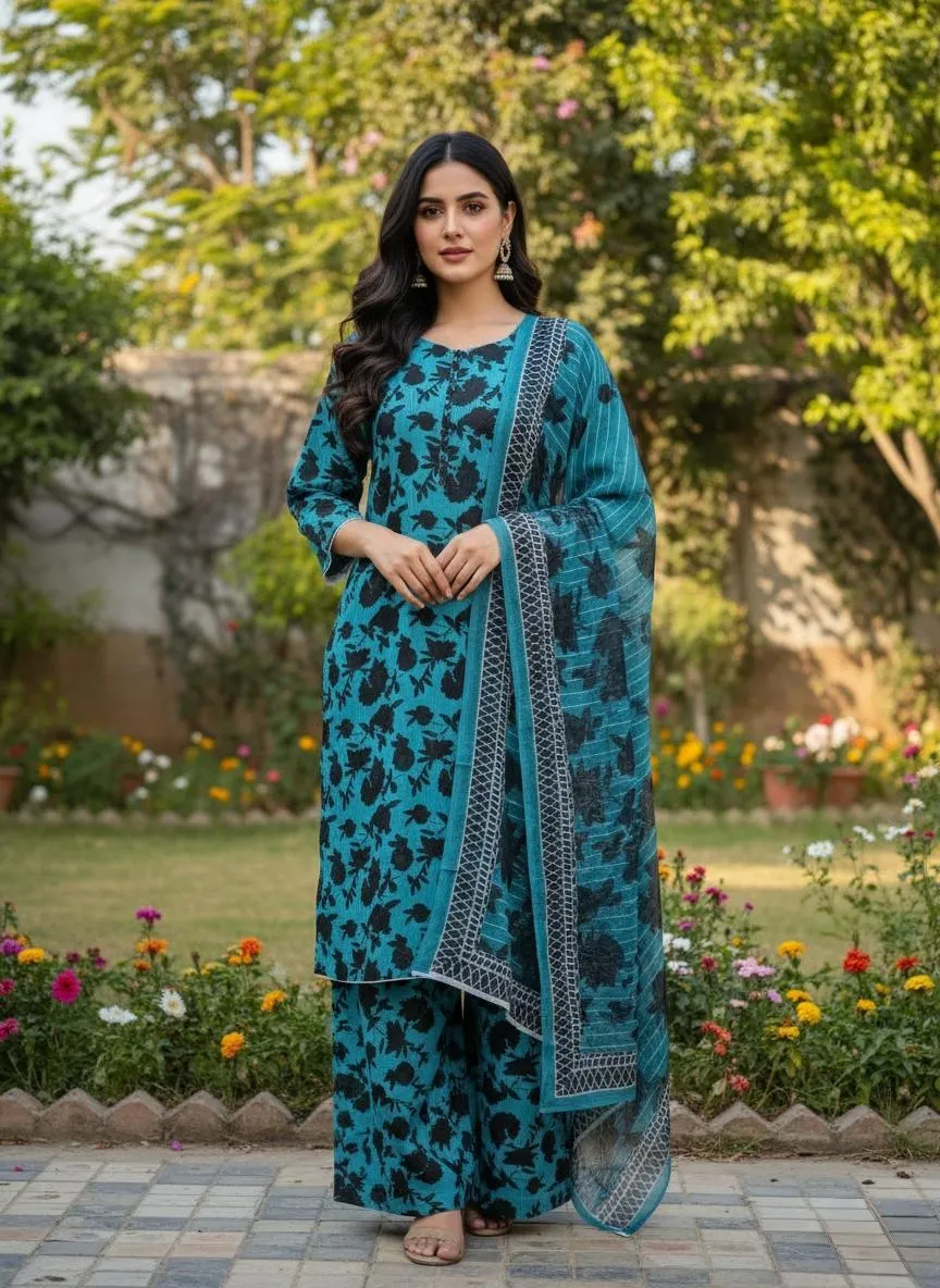 Winter Collection 3 Pcs Stitched Micro Polo Cotton Women Dress Marina Wool Specially