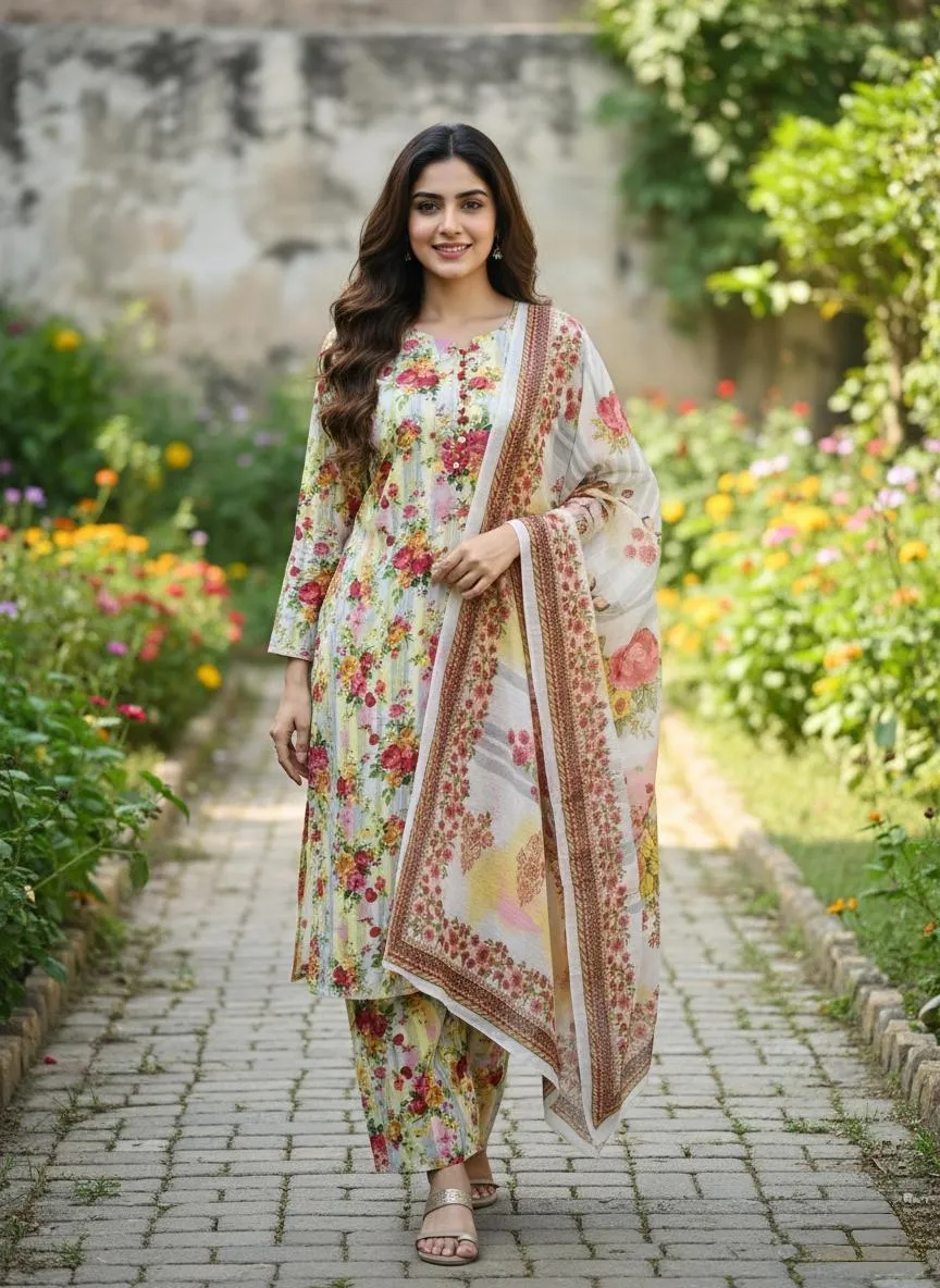 Winter Collection 3 Pcs Stitched Micro Polo Cotton Women Dress Marina Wool Specially