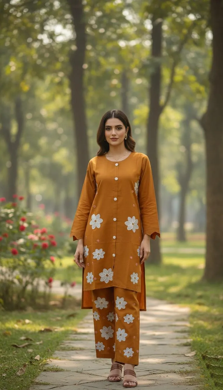 Winter Trending Collection Royal 2 Pcs Stitched Embroidered Dress For Women 