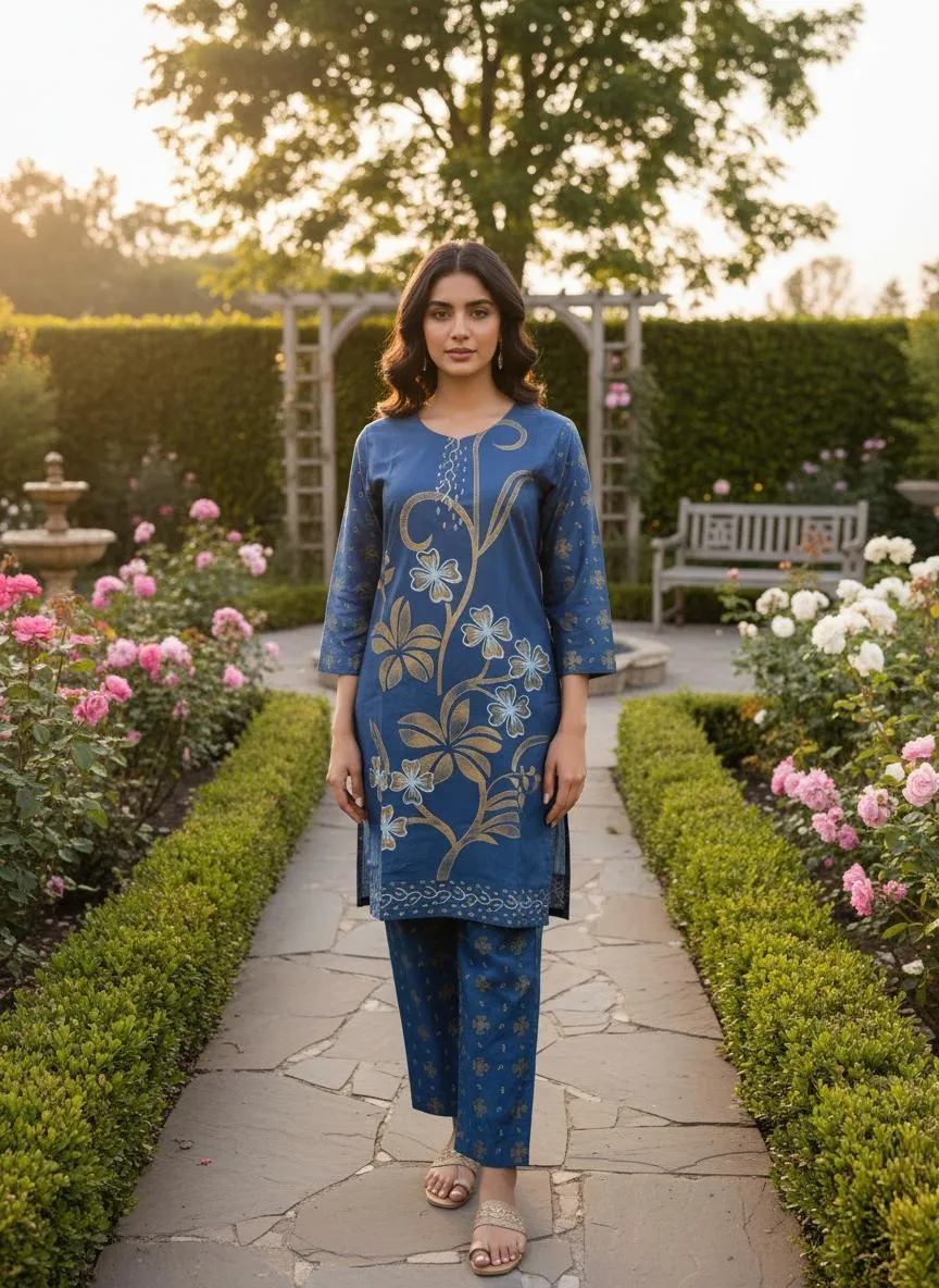 Stylish Collection 2 Pcs Women's Stitched Lawn Dress New Print Modren Desing