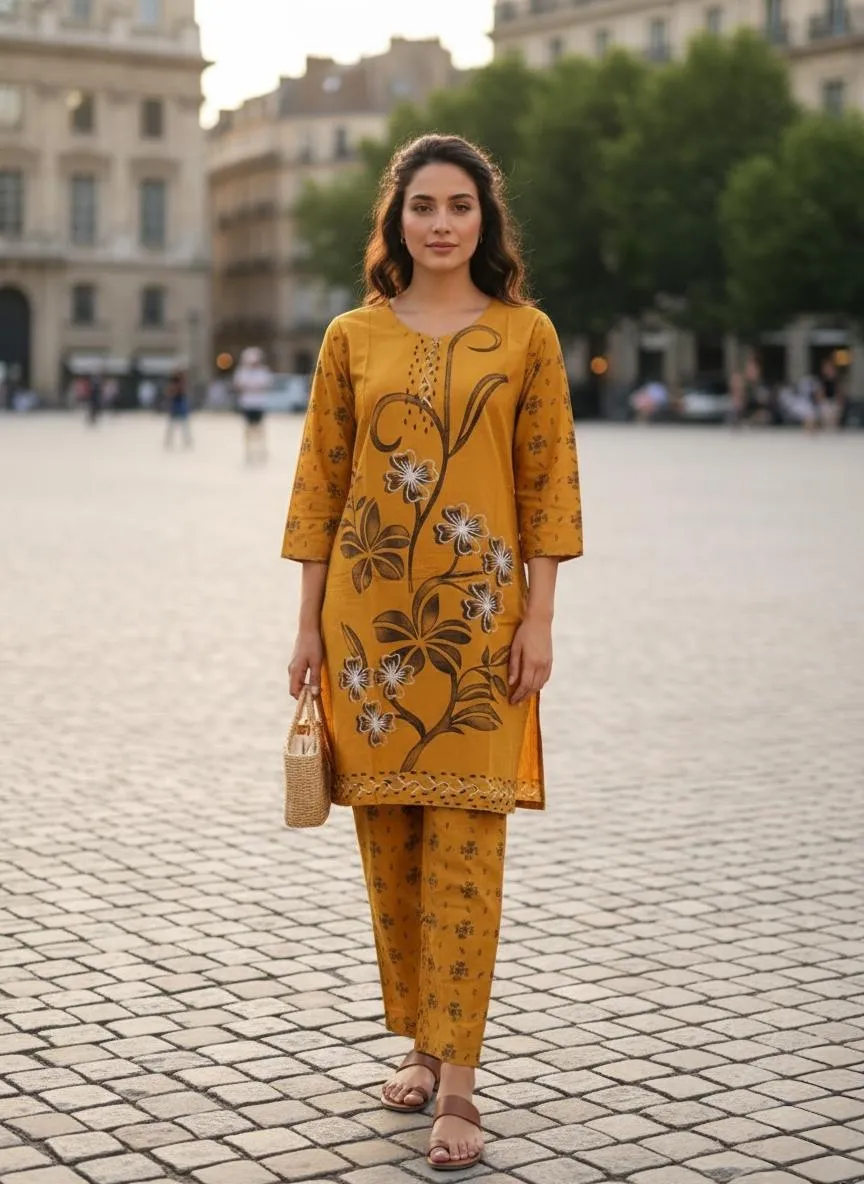 Stylish Collection 2 Pcs Women's Stitched Lawn Dress New Print Modren Desing