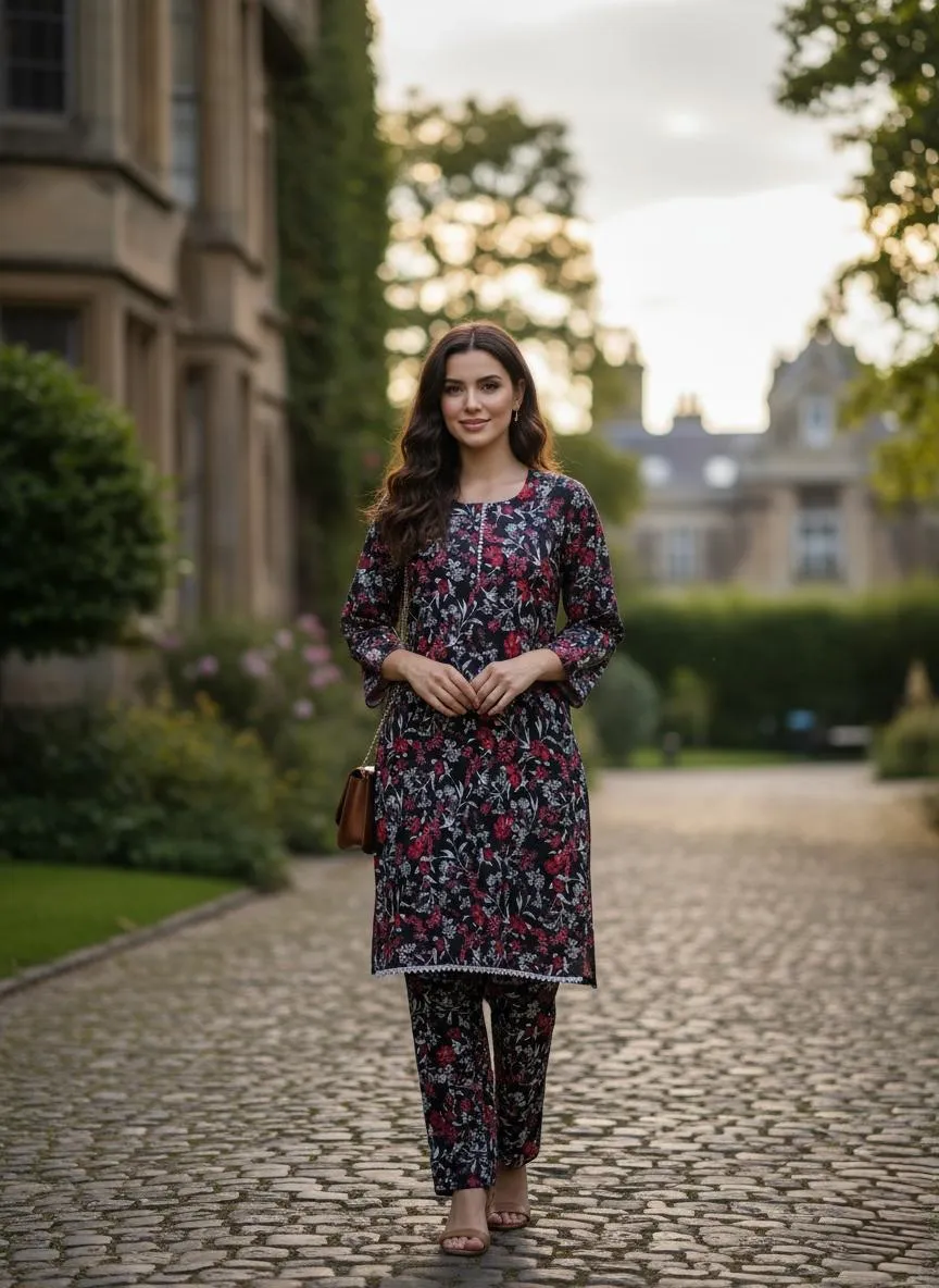 Winter Collection 2 Pcs Stitched Micro Polo Cotton Women Dress Marina Wool Specially