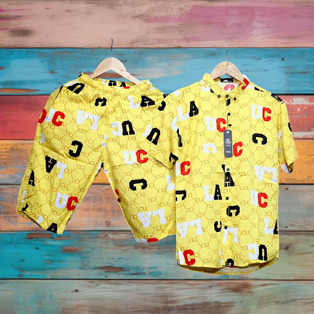 1 Pc Men's Dhanak Printed T-Shirt & Shorts Tracksuit