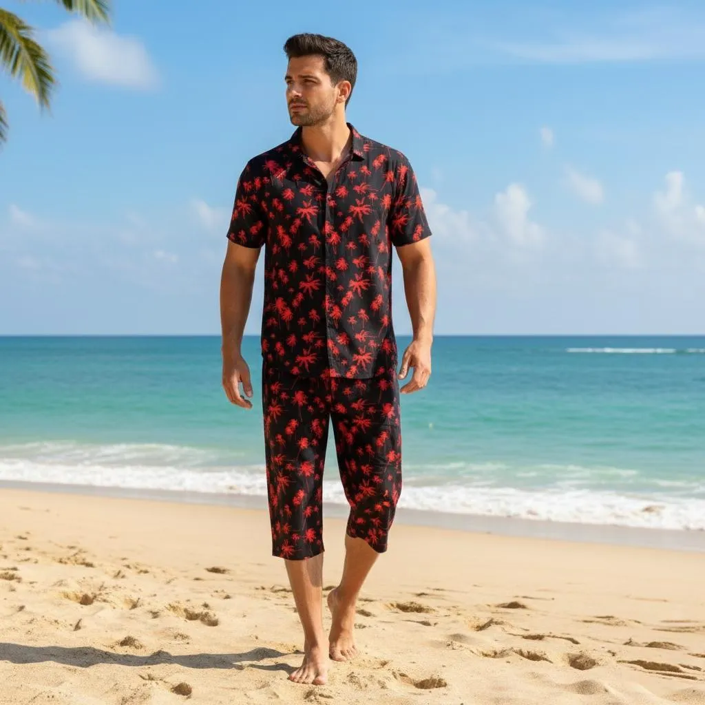 Men's Dhanak Printed T-Shirt & Shorts Tracksuit