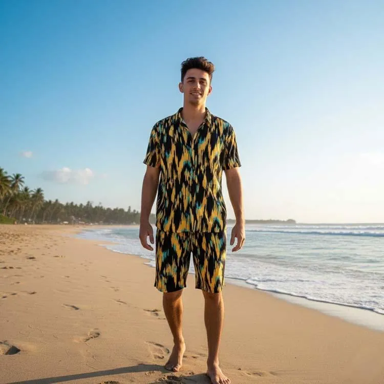 Men's Dhanak Printed T-Shirt & Shorts Tracksuit