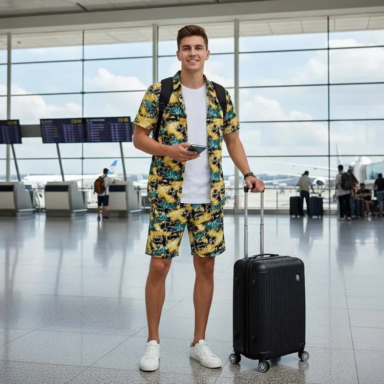 Men's Dhanak Printed T-Shirt & Shorts Tracksuit