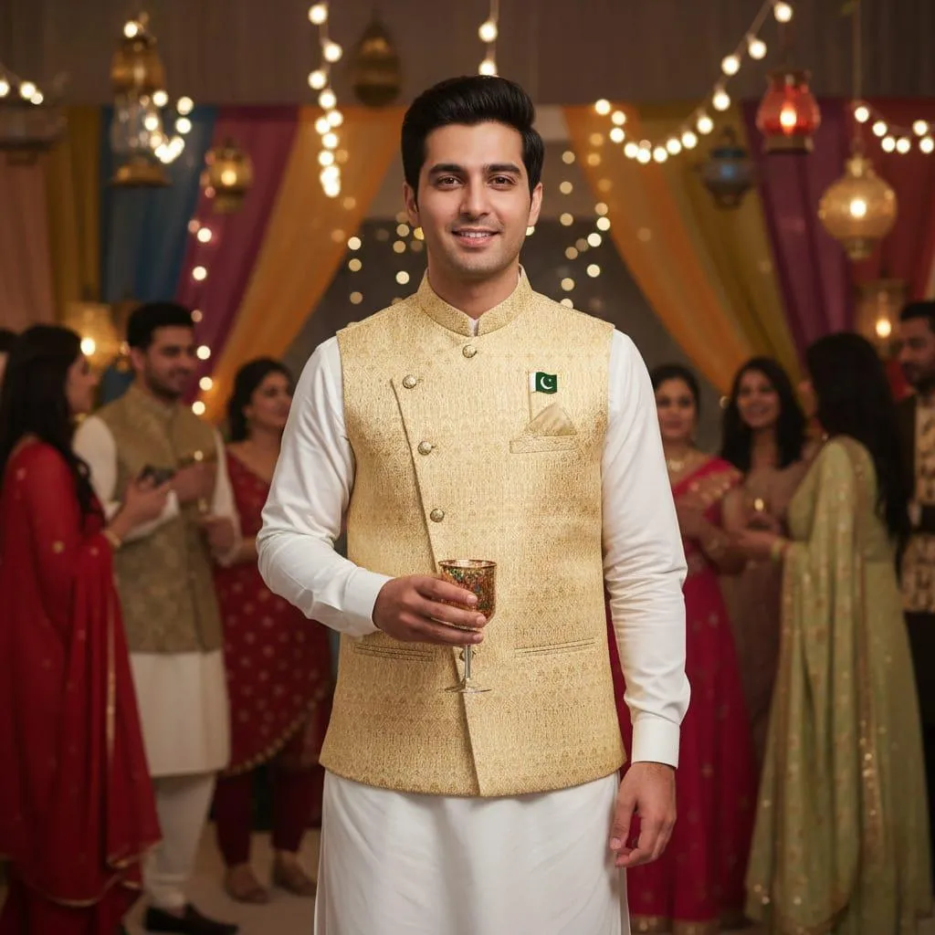 Men's Fancy Embroidered Waist Coat 