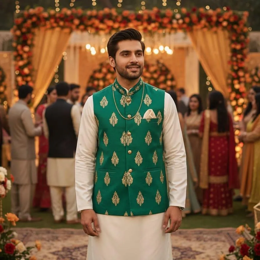 Men's Fancy Embroidered Waist Coat 