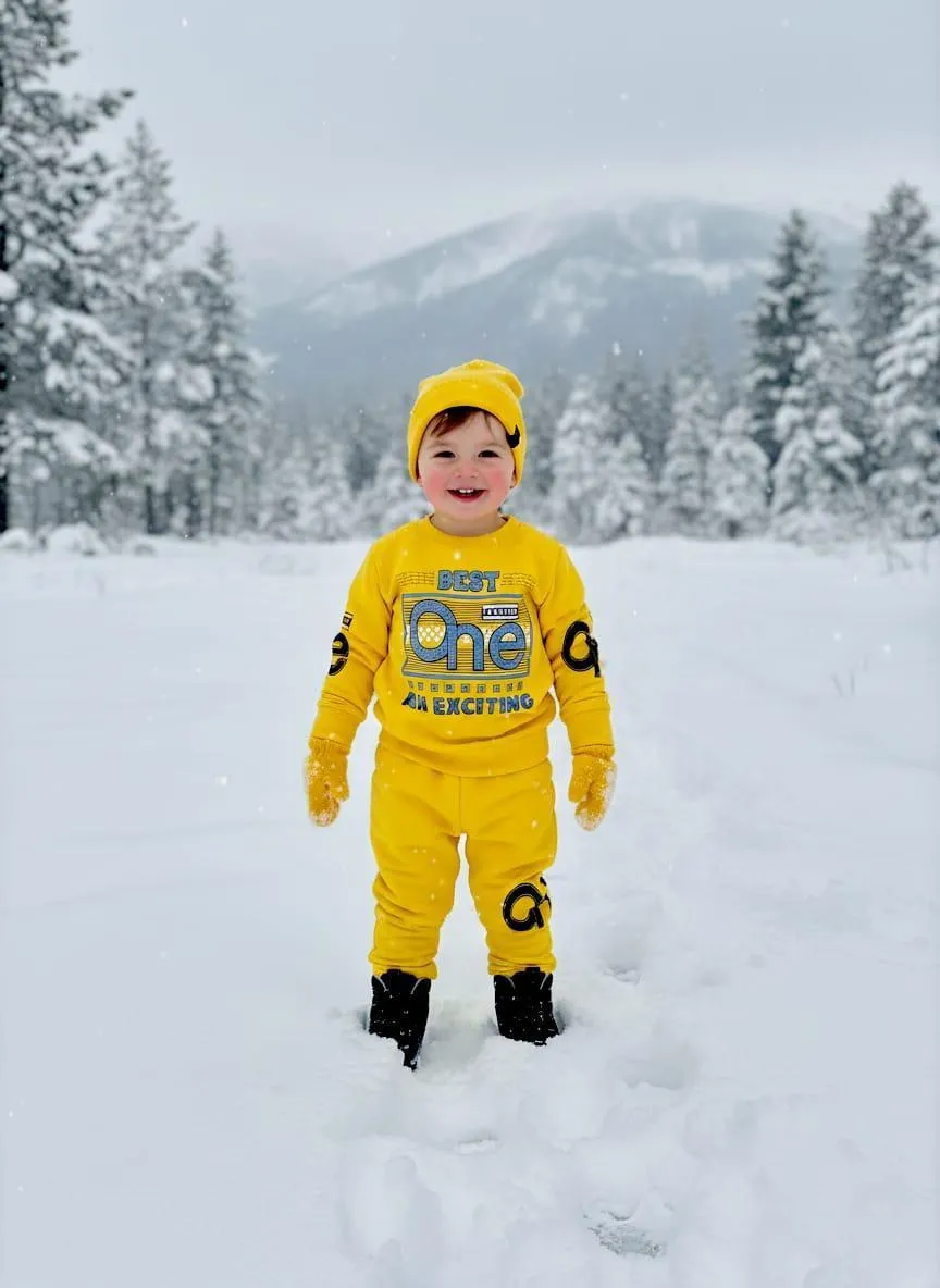 Winter 2 Pcs Boy's Girls Printed Tracksuit