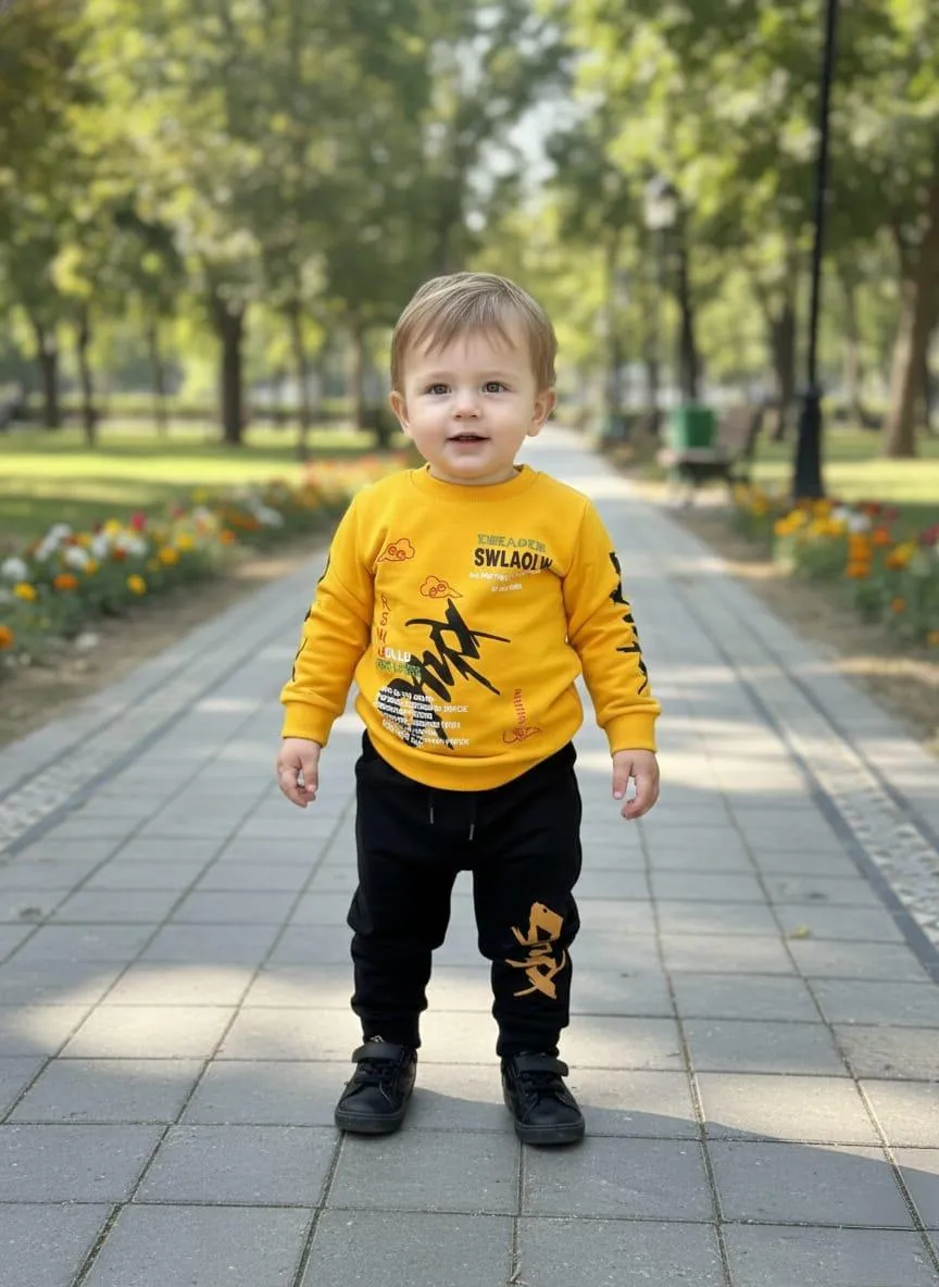 Winter 2 Pcs Boy's Girls Printed Tracksuit