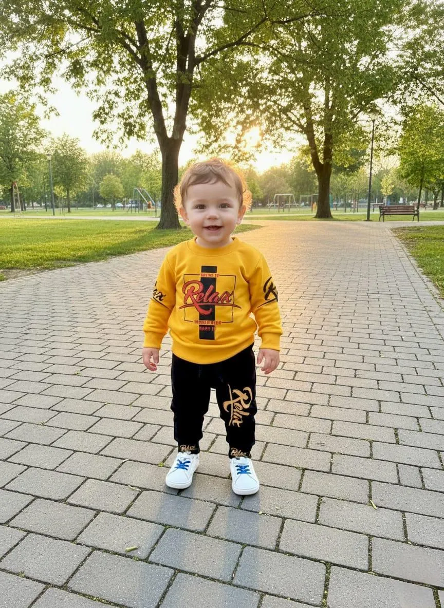 Winter 2 Pcs Boy's Girls Printed Tracksuit