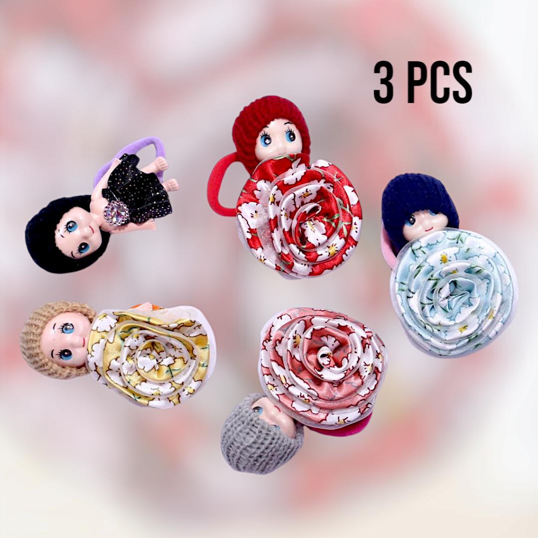 Multicolor Medium Length Hair Pony - Pack of 3