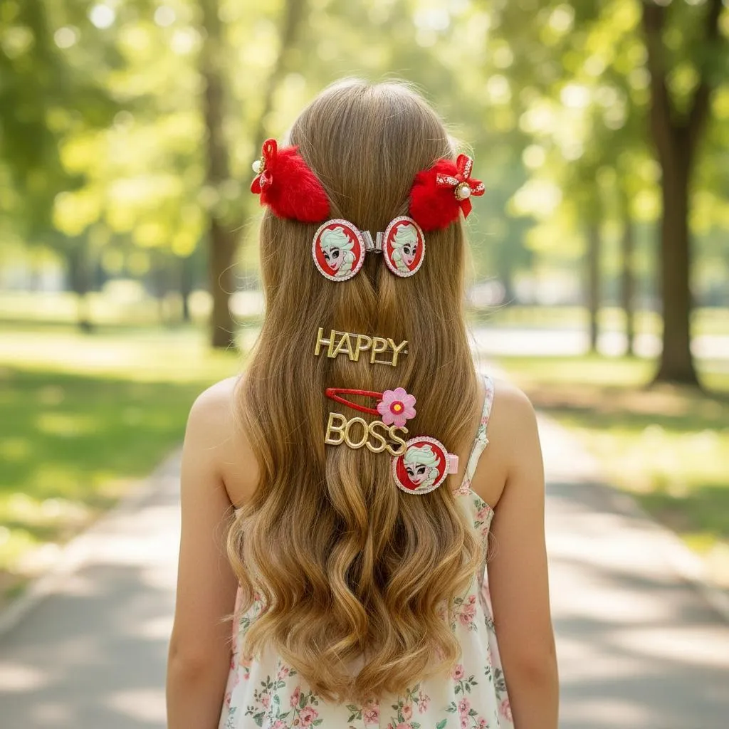 Girls Classic Elastic Hair Pins And Clips Sweet Soft Hair Pins Pack of 1