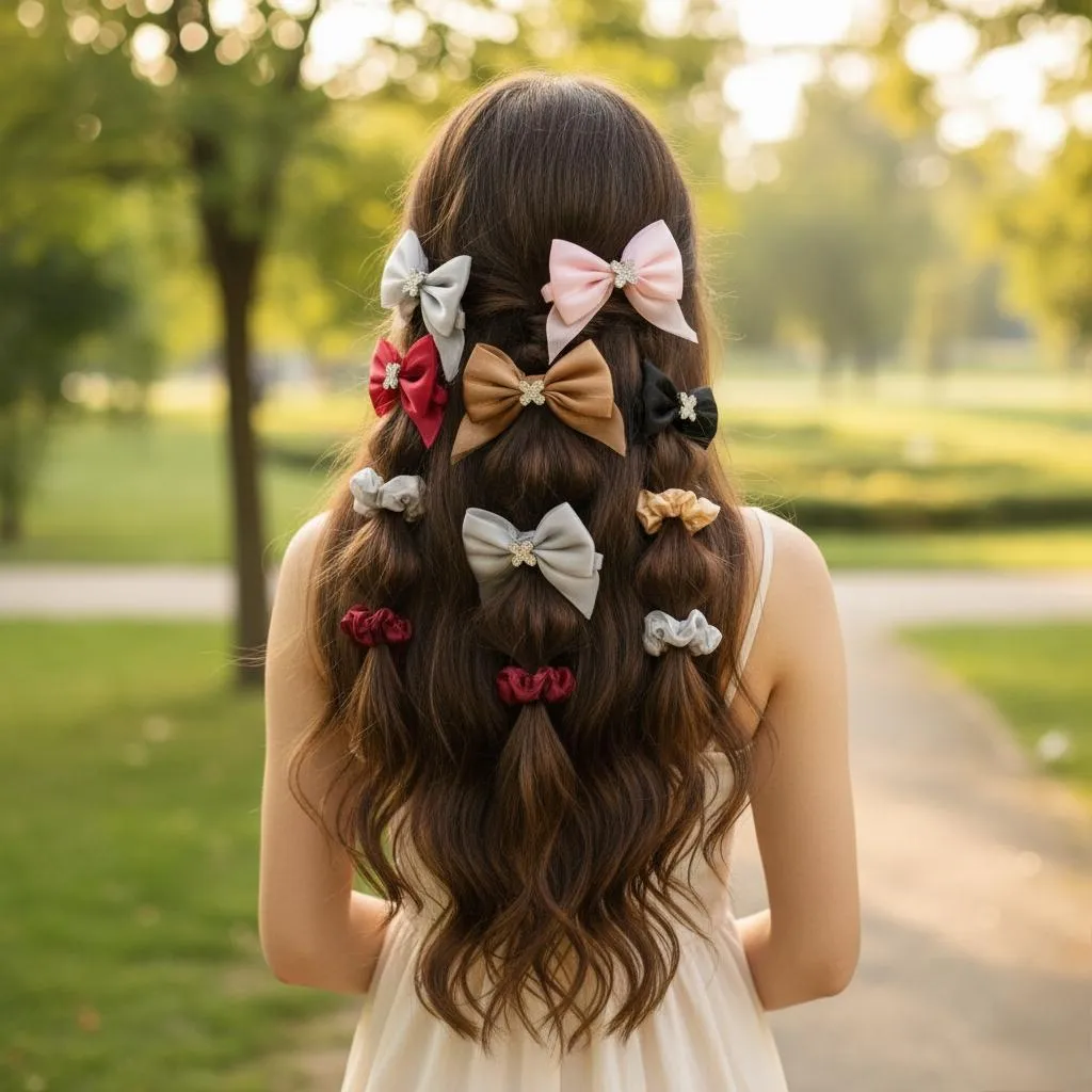 6 Hair Pony For Girls Classic Elastic Hair Ponies Set Sweet Soft Hair Ponies