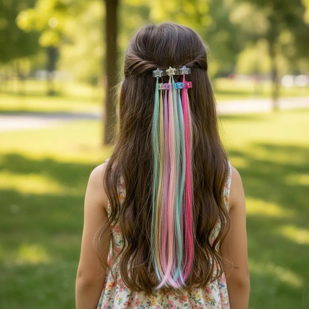 1 Pack Girls Classic Elastic Hair Pins And Clips Set Sweet Soft Hair Ponies