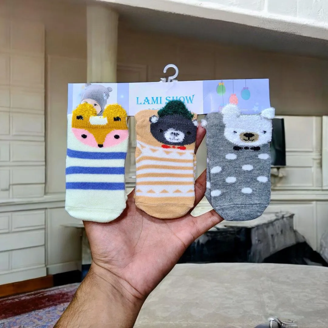 3 Pair Casual Printed Kids Boys Girls Socks 
