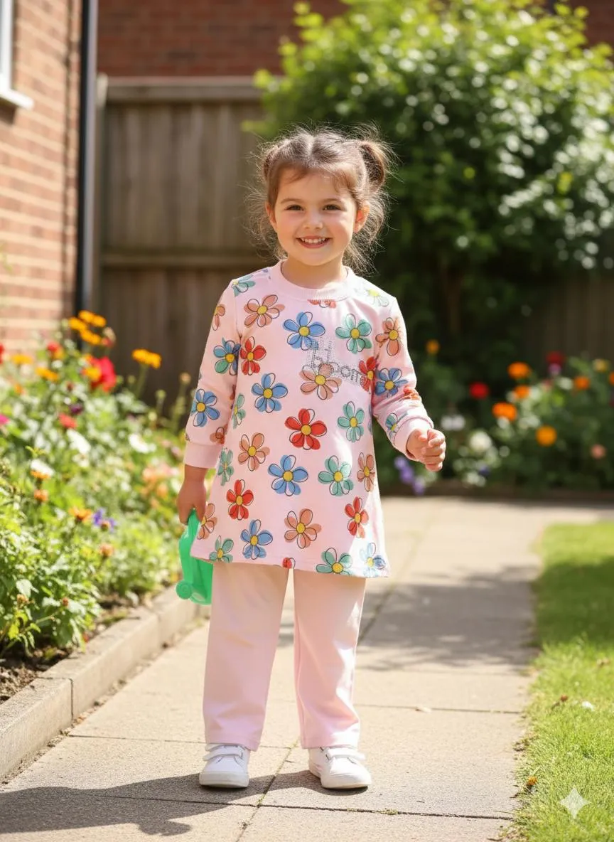 Winter New Doll 2 Pcs Girl's Printed Shirt And Trouser 