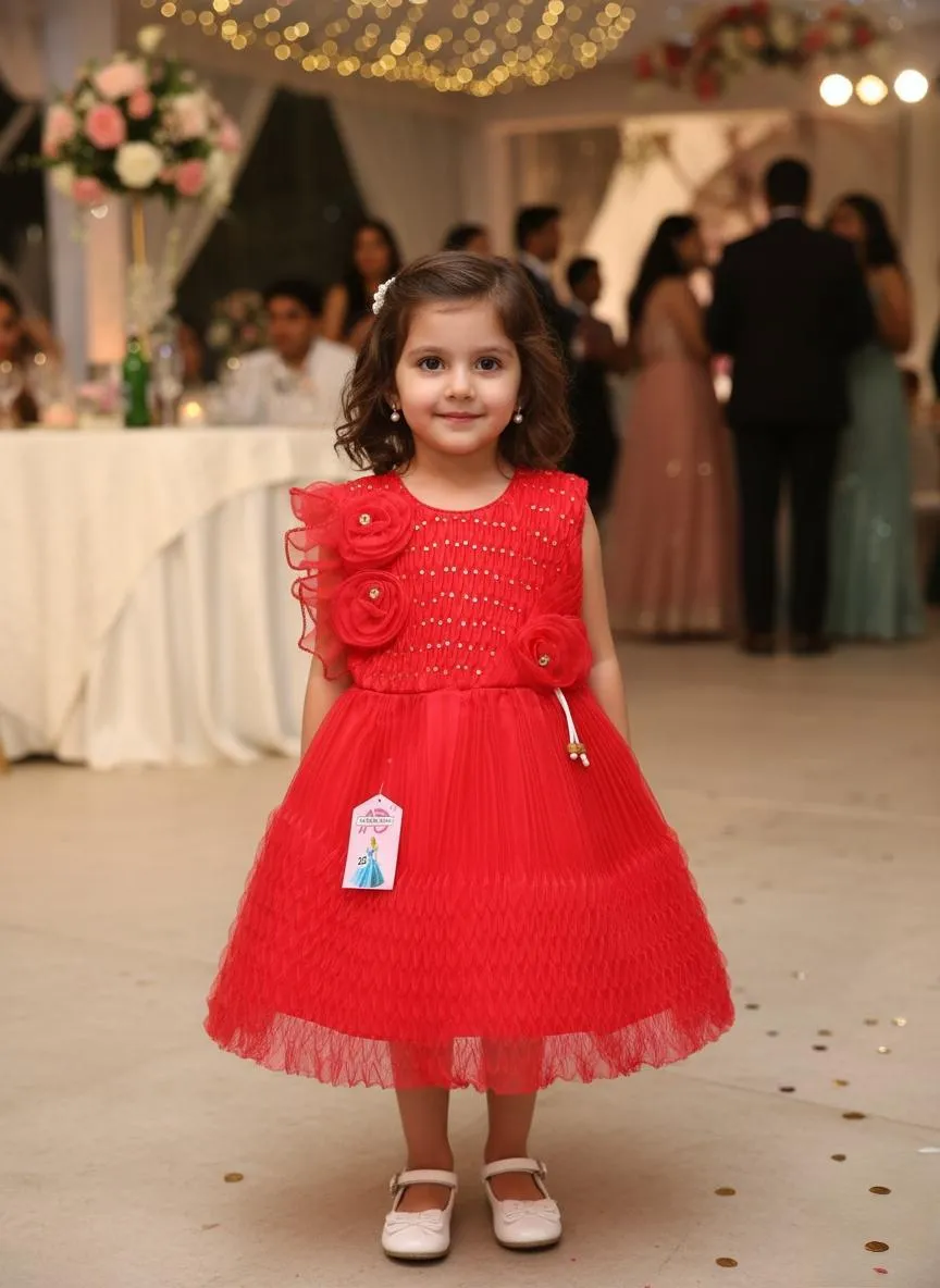 Stylish Collection Fancy 2 Pcs Girl Frock Wedding Party Wear