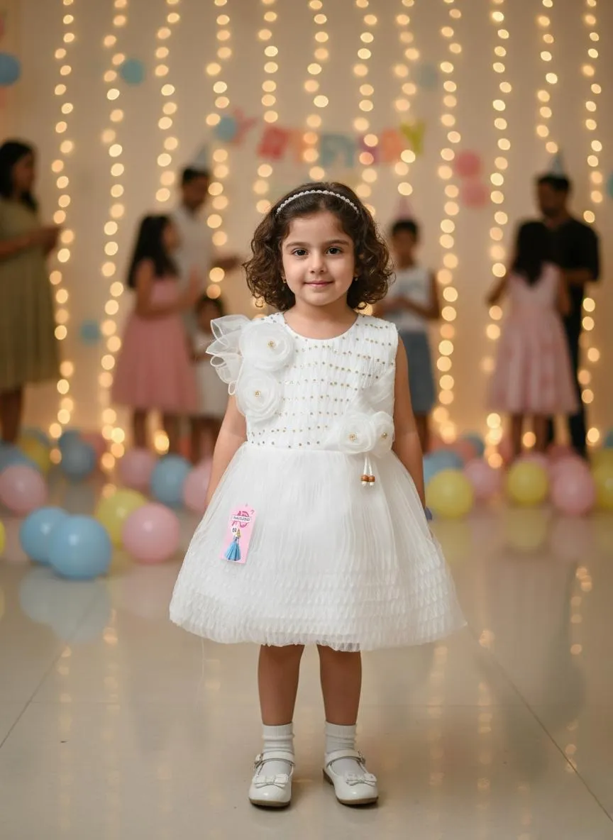 Stylish Collection Fancy 2 Pcs Girl Frock Wedding Party Wear