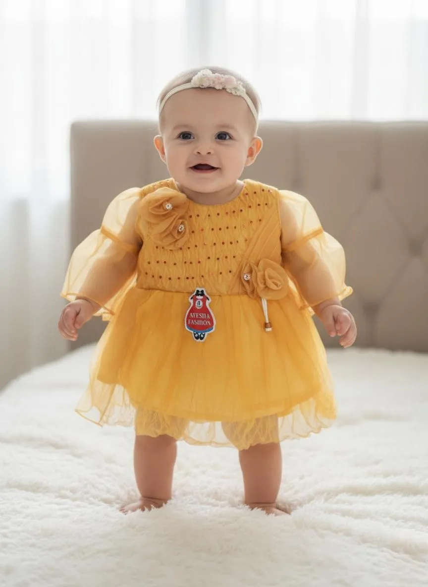 Stylish Collection New Baby Girl Fancy Frock Wedding Party Wear