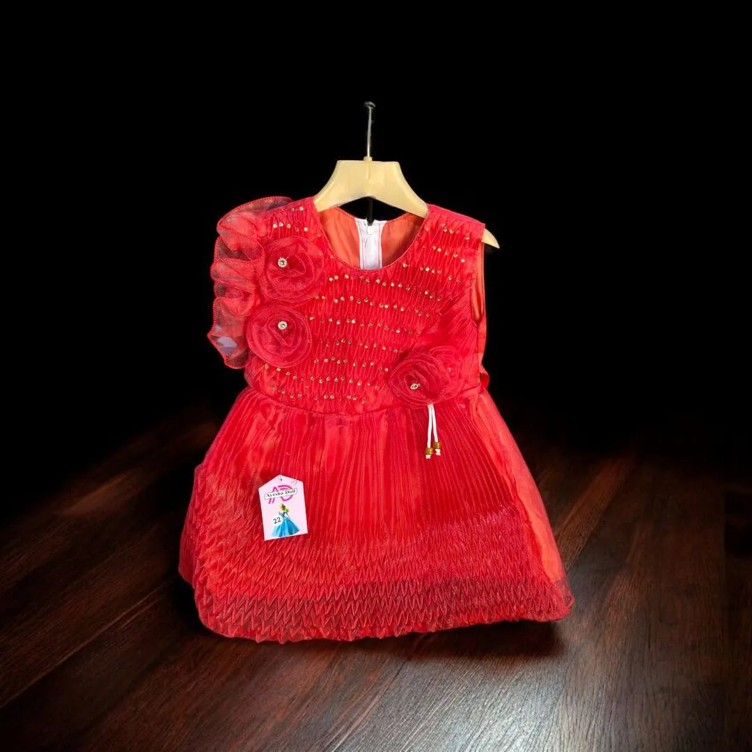 Stylish Collection Fancy 2 Pcs Girl Frock Wedding Party Wear