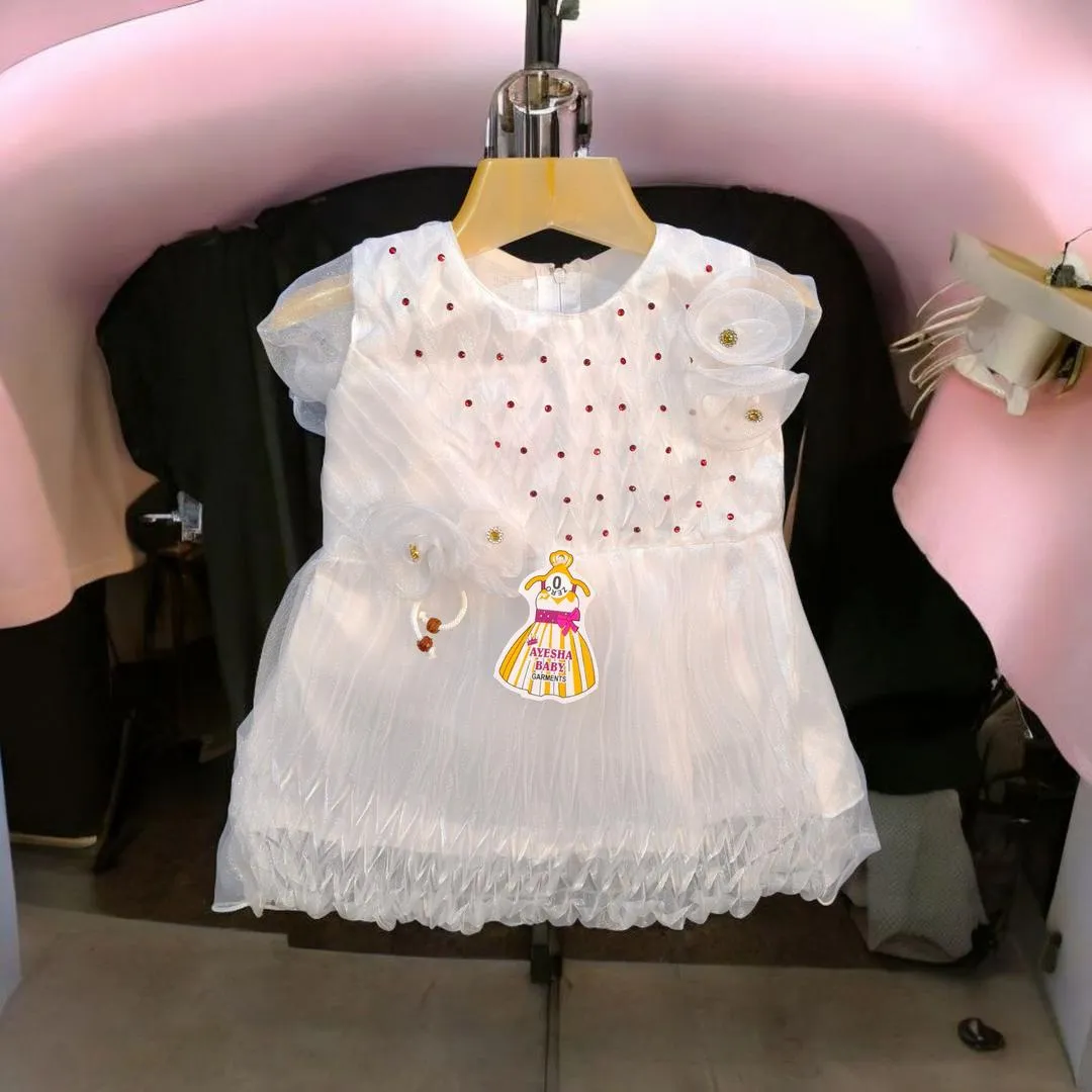 Stylish Collection New Baby Girl 3 To 12 Month Baby Fancy Frock Wedding Party Wear