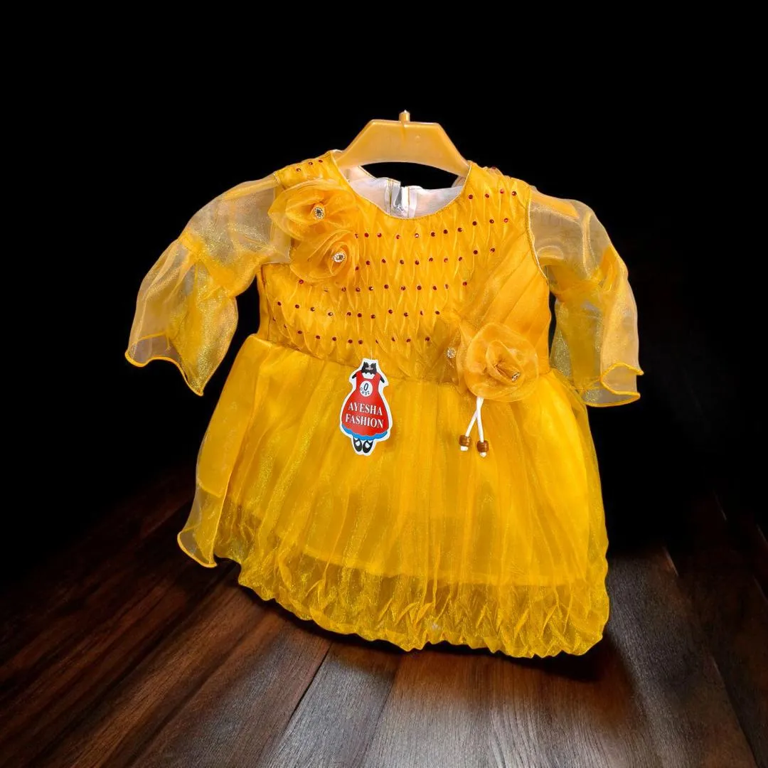 Stylish Collection New Baby Girl 3 To 12 Month Baby Fancy Frock Wedding Party Wear