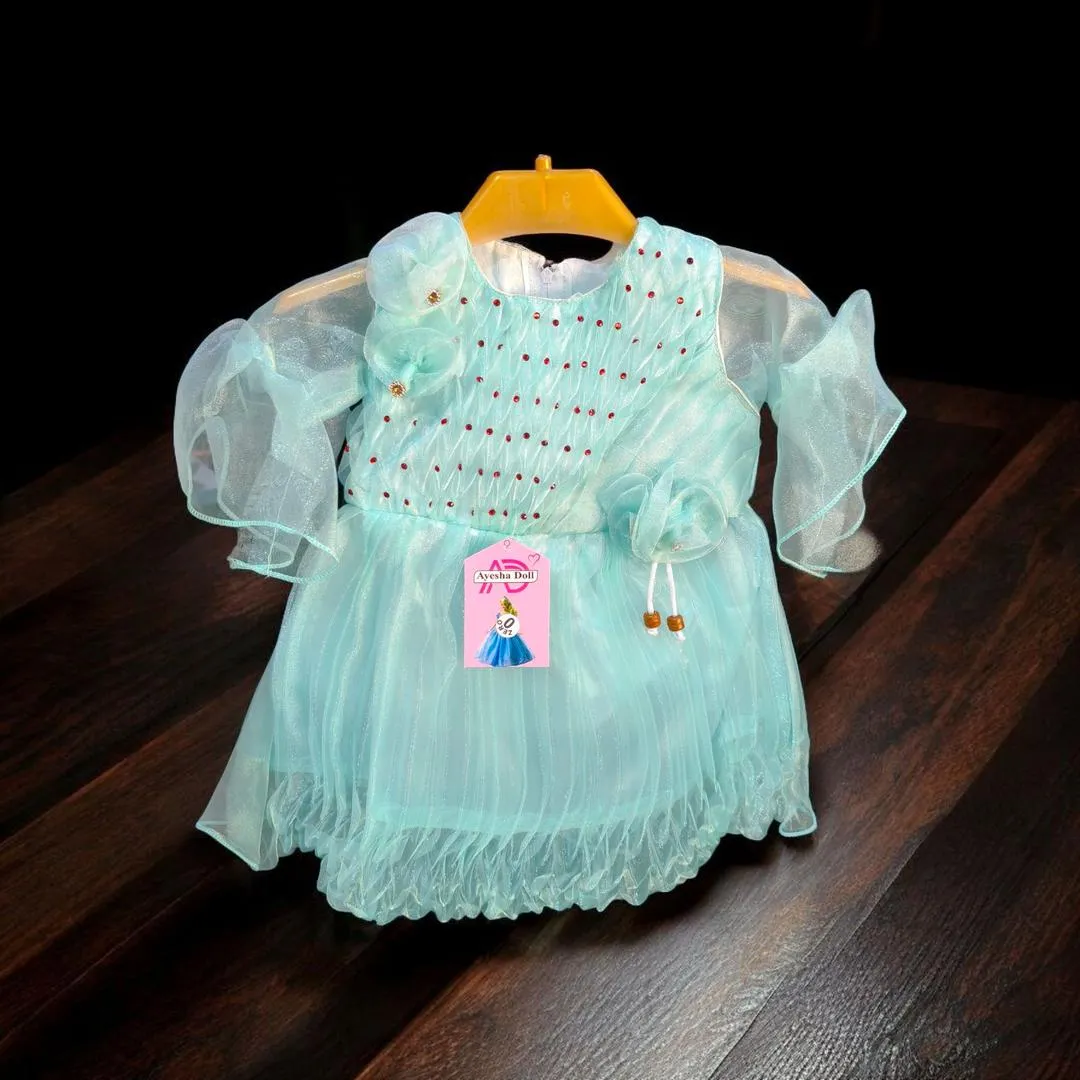 Stylish Collection New Baby Girl 3 To 12 Month Baby Fancy Frock Wedding Party Wear