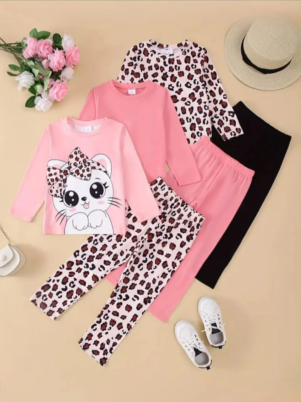 2 Pcs Girl's New Doll Brand Printed Shirt And Trouser 