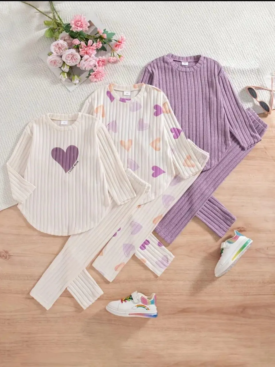 2 Pairs Random 4 Pcs Chaina Stuff Girl's Shirt And Trouser 2 Set