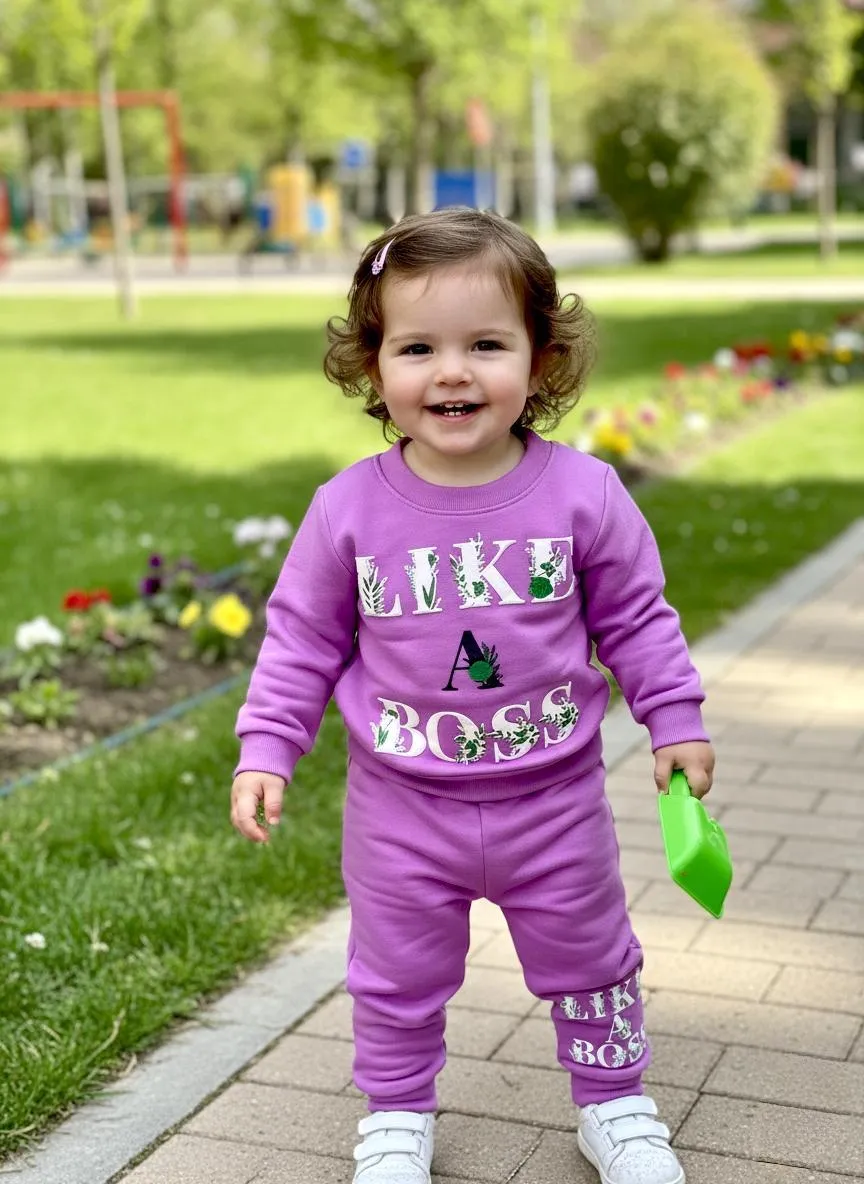 Girls Fleece Printed 2Pc Set Multicolor view 4