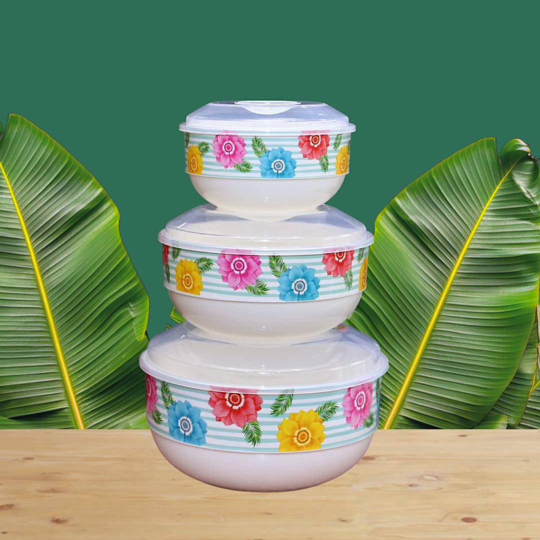 3 Pcs White Plastic Bowl Set for All Occasions