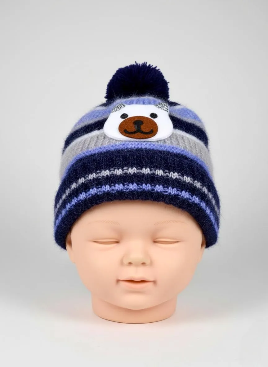 Stylish Blue Wool Cap for Boys - 1 Pc Plain Design