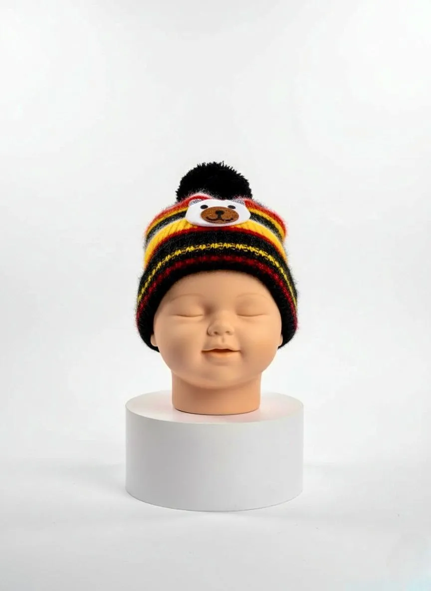 Casual Brown Wool Cap for Kids - 1 Pc