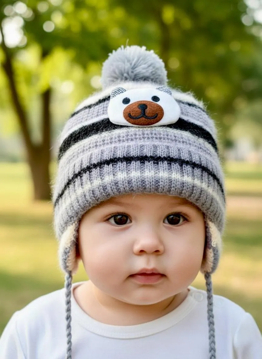 Stylish Grey Wool Cap for Everyone - 1 Pc